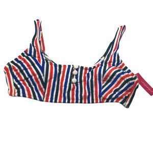 Xhilaration Junior's Size XL 12-14 Swim Top Red, White, Blue Stripe New